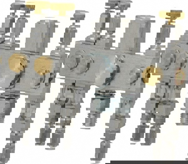 5/8-18 Outlet Thread, 1/4 Inlet Thread, Aluminum, Straight Valve, Oil Reservoir Needle Valve Manifold